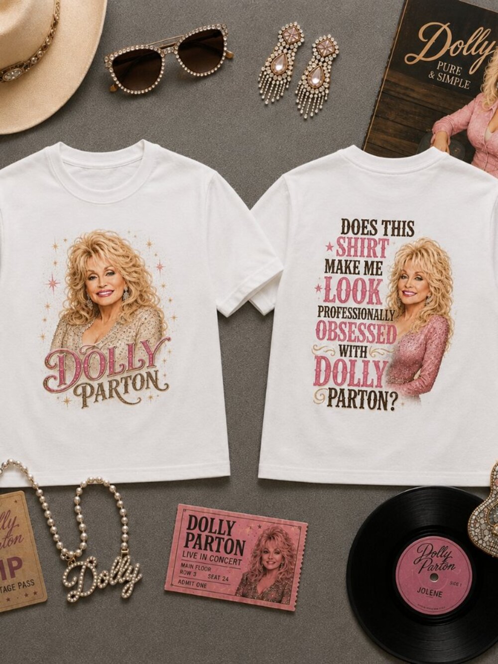 Dolly Parton Professionally Obsessed 2 Sided Country Music T Shirt